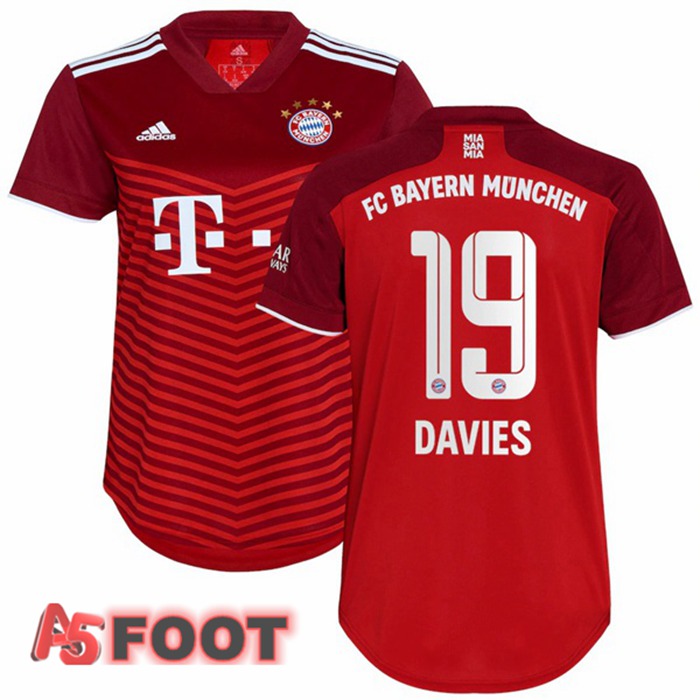 Maillot Bayern Munich (Davies 19) Femme Domicile Rouge 2021/22