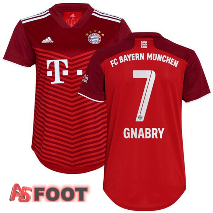 Maillot Bayern Munich (Gnabry 7) Femme Domicile Rouge 2021/22