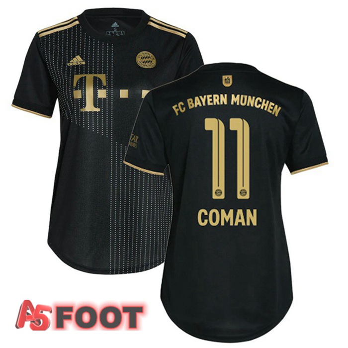 Maillot Bayern Munich (Coman 11) Femme Exterieur Noir 2021/22