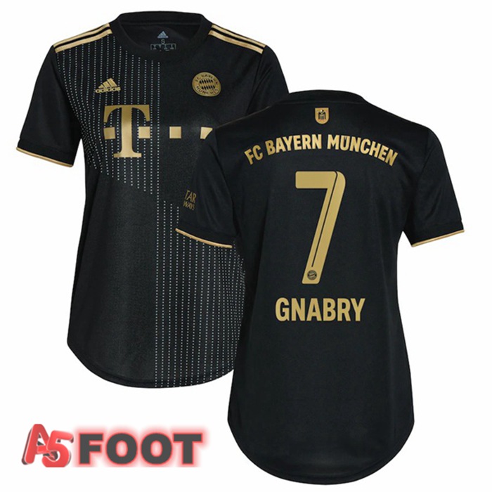 Maillot Bayern Munich (Gnabry 7) Femme Exterieur Noir 2021/22