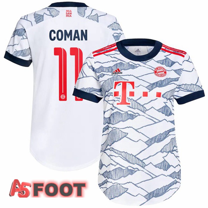 Maillot Bayern Munich (Coman 11) Femme Third Blanc 2021/22