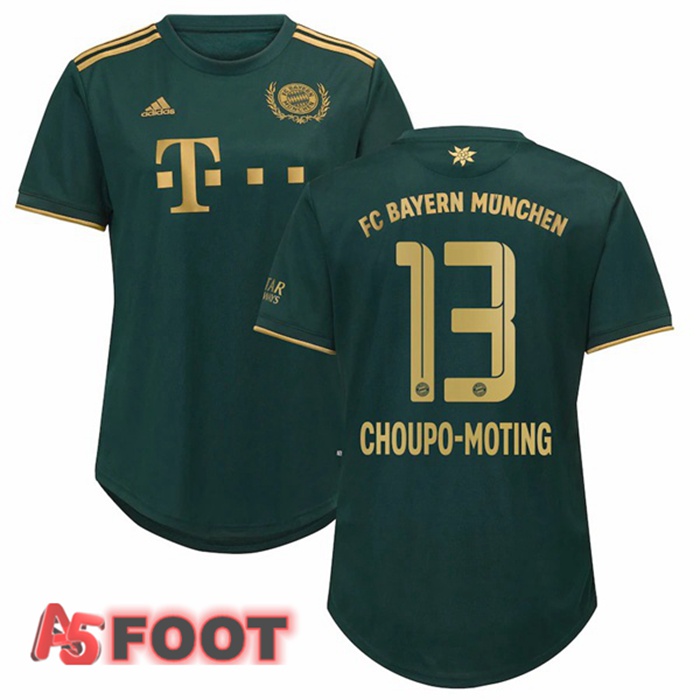 Maillot Bayern Munich (Choupo-Moting 13) Femme Quatrieme Vert 2021/22