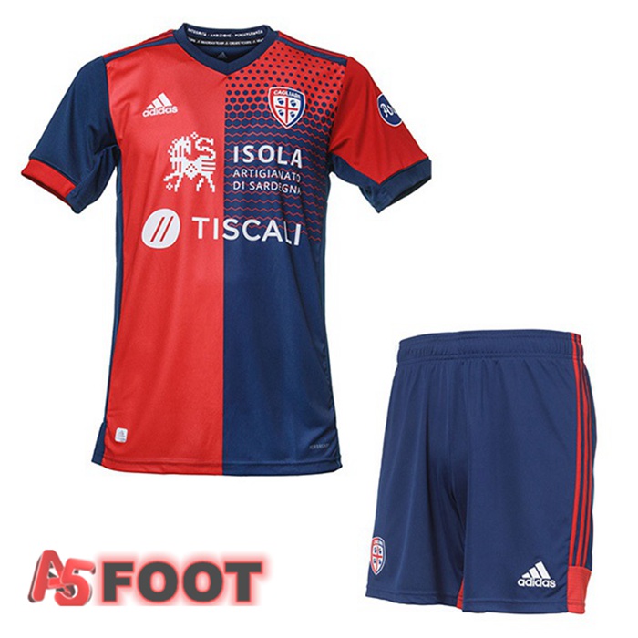 Maillot De Foot Cagliari Calcio Enfant Domicile Rouge Bleu 21/22