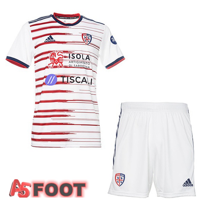 Maillot De Foot Cagliari Calcio Enfant Exterieur Blanc 21/22