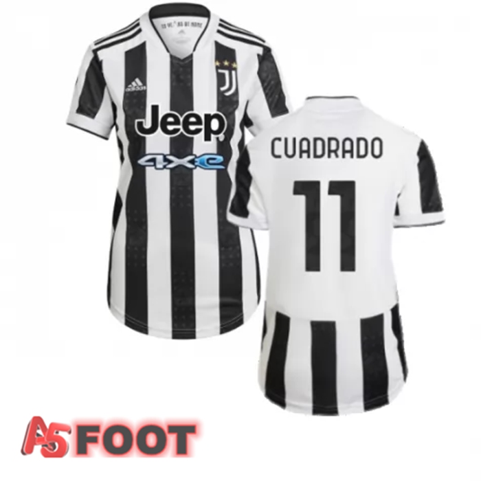 Maillot Juventus (CUADRADO 11) Femme Domicile Noir/Blanc 2021/2022