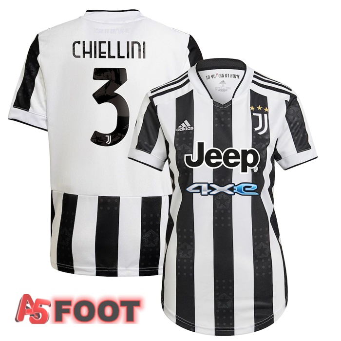 Maillot Juventus (CHIELLINI 3) Femme Domicile Noir/Blanc 2021/2022