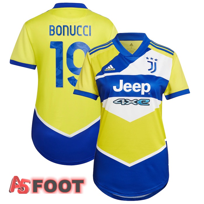 Maillot Juventus (Bonucci 19) Femme Third Jaune 2021/2022