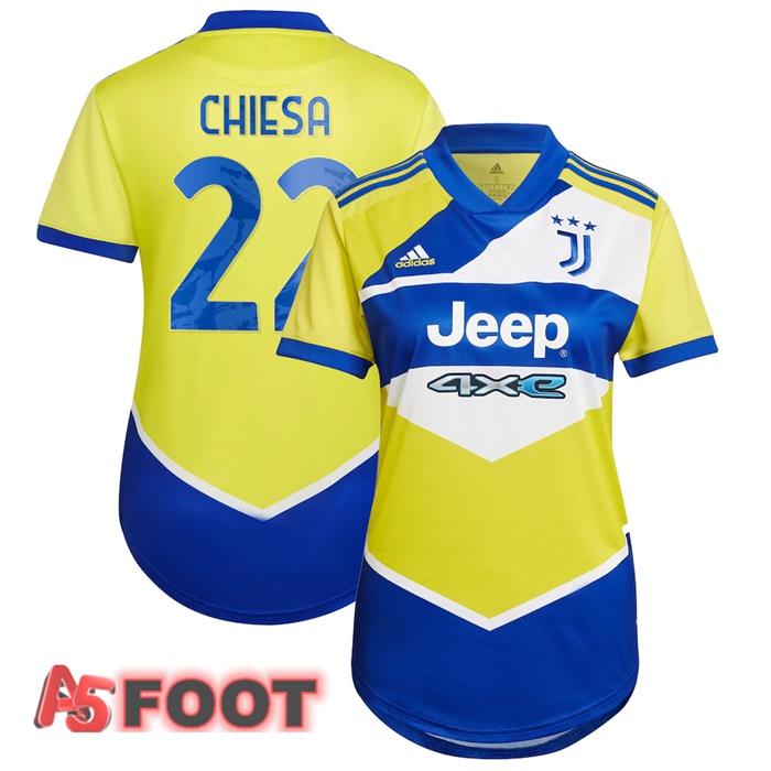 Maillot Juventus (CHIESA 22) Femme Third Jaune 2021/2022