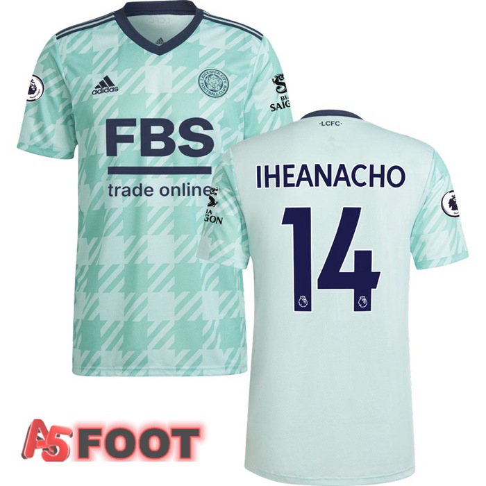 Maillot Leicester City (IHEANACHO 14) Exterieur Vert Clair 2021/2022