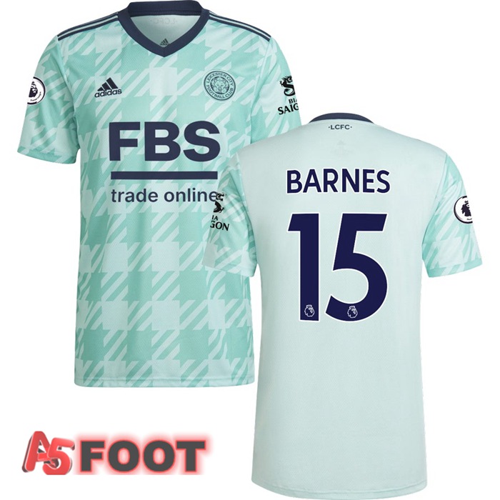 Maillot Leicester City (BARNES 15) Exterieur Vert Clair 2021/2022
