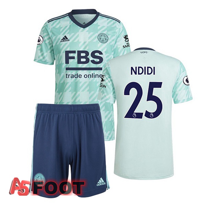 Maillot Leicester City (NDIDI 25) Enfant Exterieur Vert 2021/22