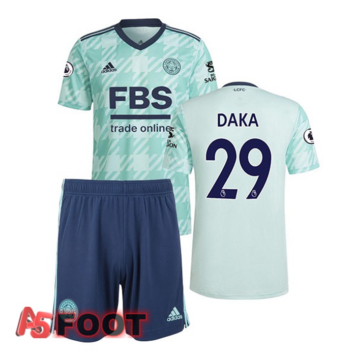 Maillot Leicester City (DAKA 29) Enfant Exterieur Vert 2021/22