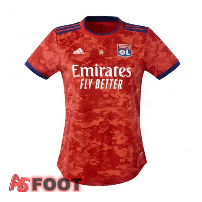 Maillot Olympique Lyon Femme Exterieur Rouge 2021/2022