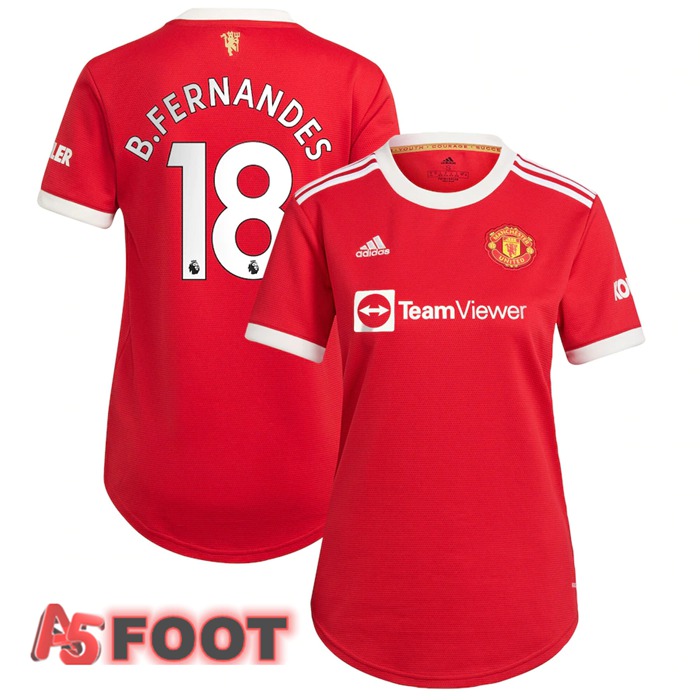 Maillot Manchester United (B.FERNANDES 18) Femme Domicile Rouge 2021/2022