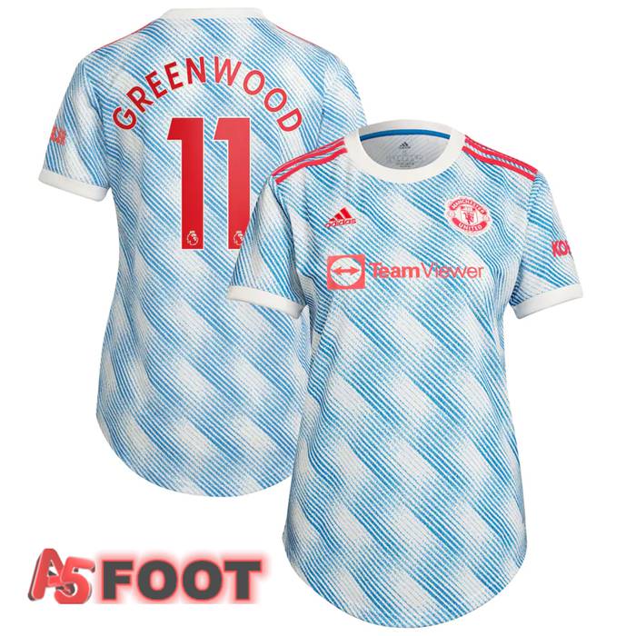 Maillot Manchester United (GREENWOOD 11) Femme Exterieur Bleu/Blanc 2021/2022