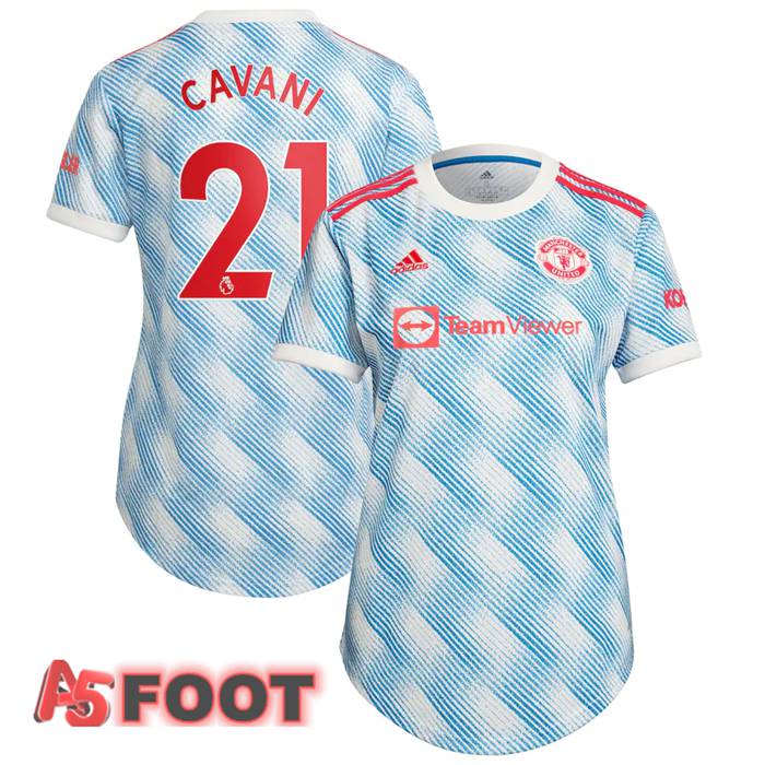 Maillot Manchester United (CAVANI 21) Femme Exterieur Bleu/Blanc 2021/2022