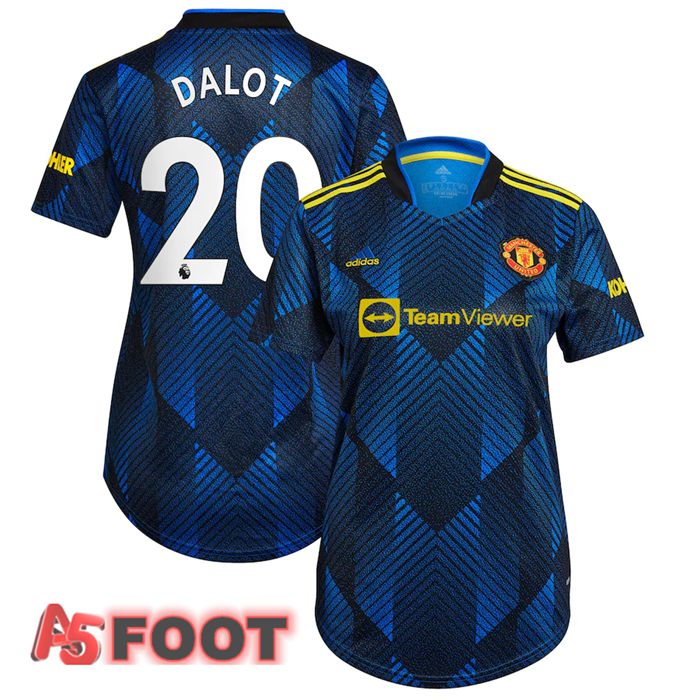 Maillot Manchester United (Dalot 20) Femme Third Bleu Foncé 2021/2022