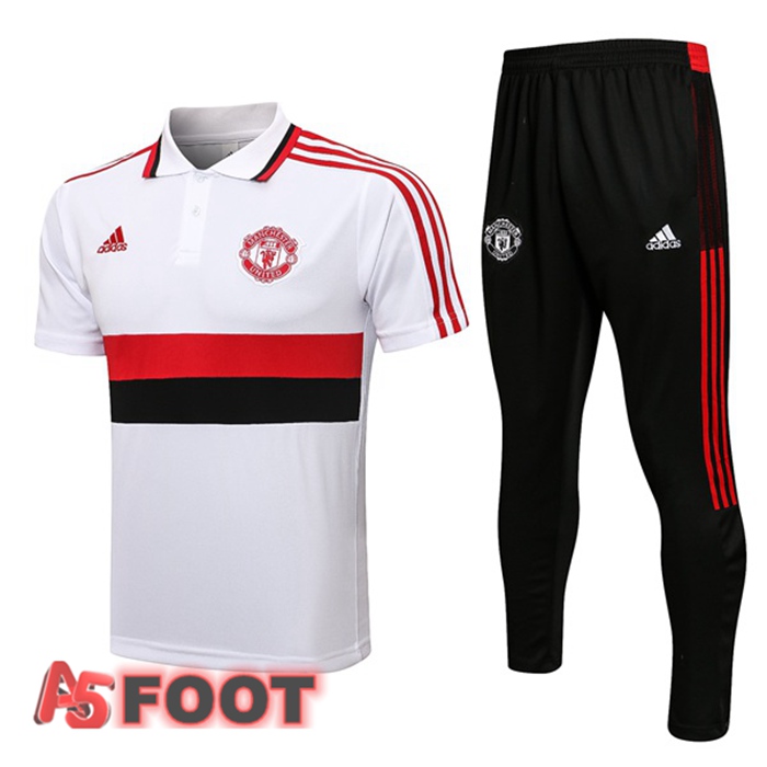 Polo de Foot Manchester United + Pantalon Blanc 2021/2022