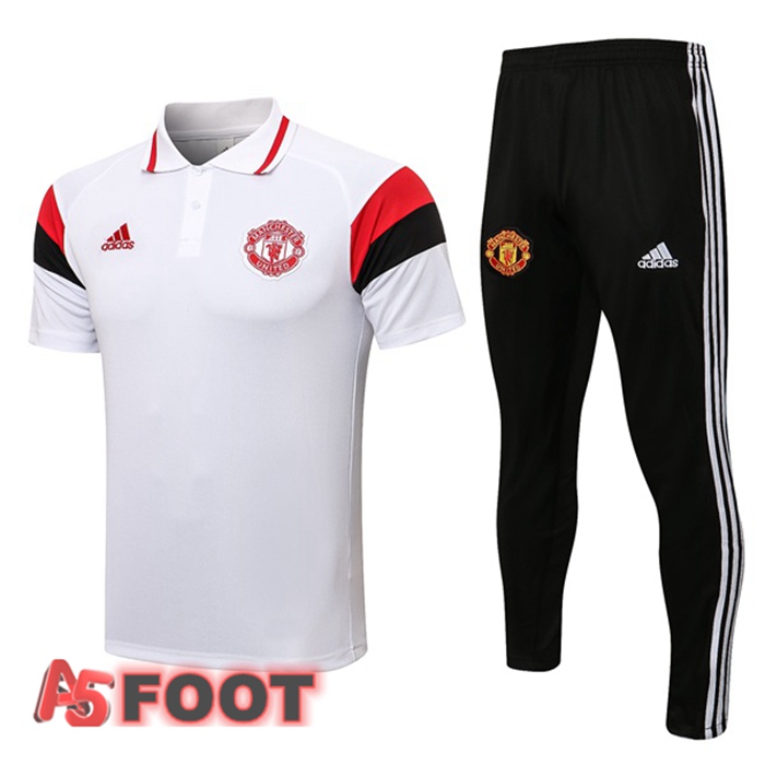 Polo de Foot Manchester United + Pantalon Blanc 2021/2022