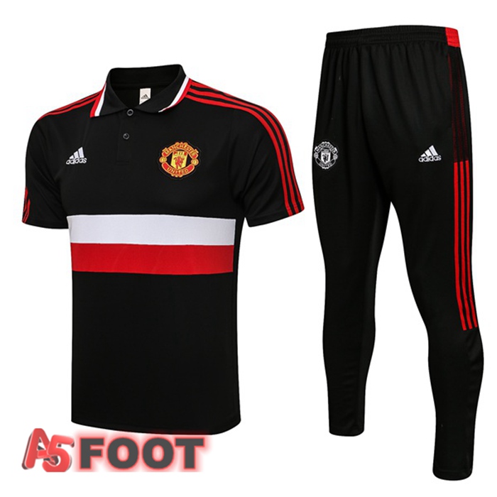 Polo de Foot Manchester United + Pantalon Noir 2021/2022