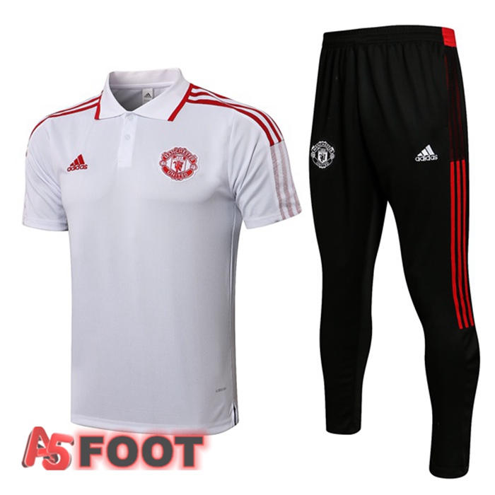 Polo de Foot Manchester United + Pantalon Blanc 2021/2022