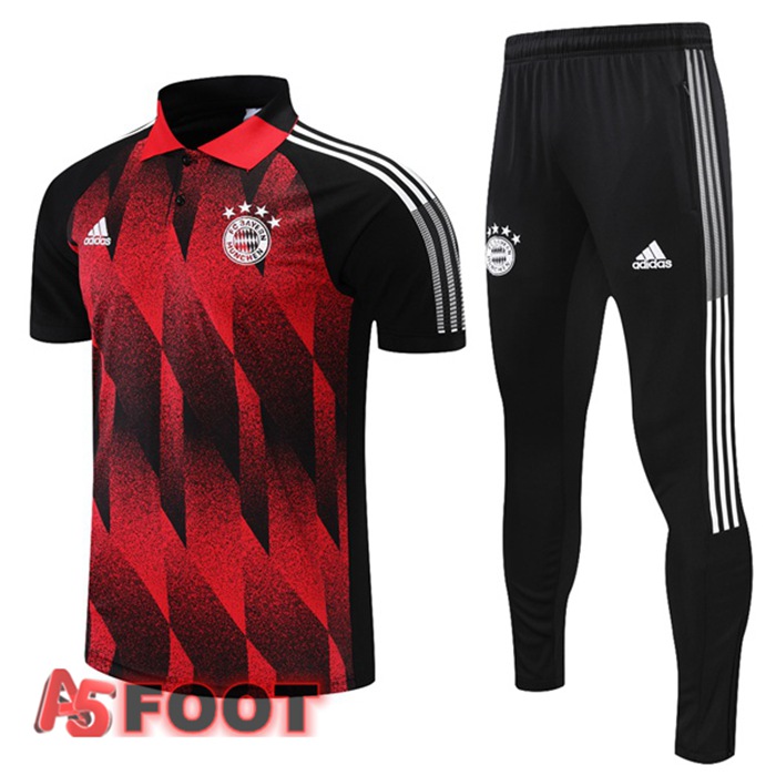 Polo de Foot Bayern Munich + Pantalon Rouge Noir 2021/2022