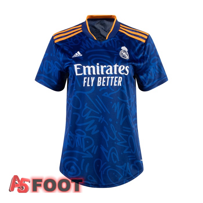 Maillot de Foot Real Madrid Femme Exterieur Bleu 2021/2022