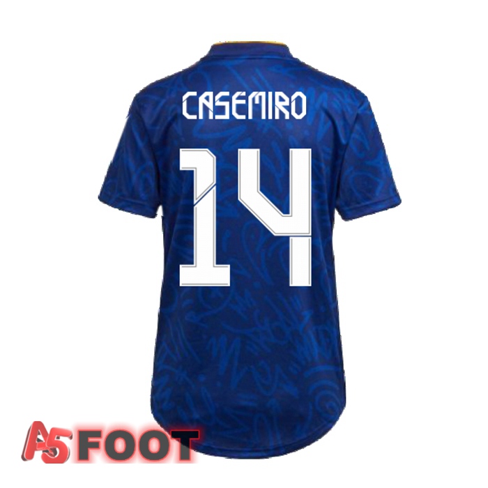 Maillot Real Madrid (CASEMIRO 14) Femme Exterieur Bleu 2021/2022