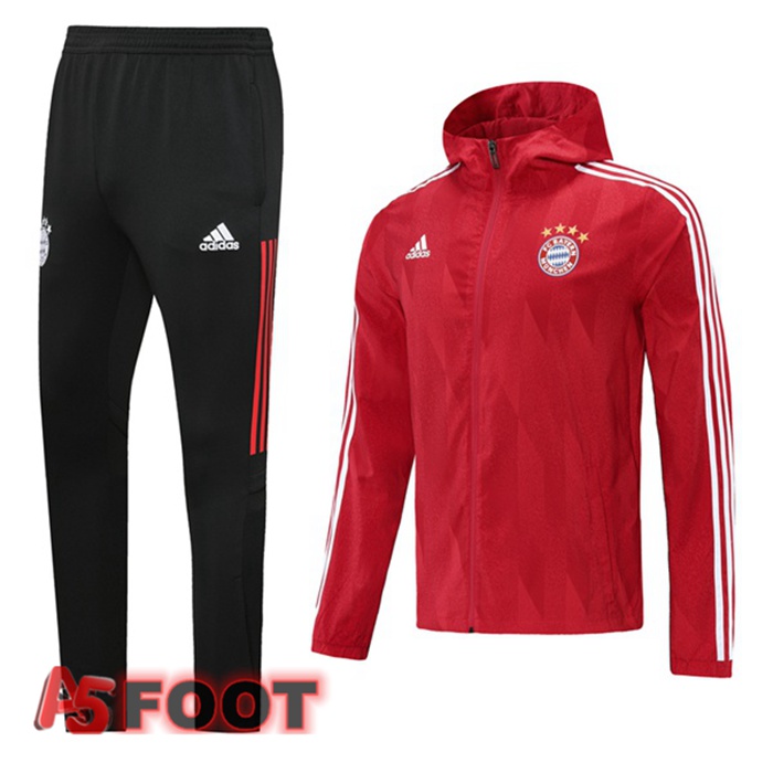 Coupe Vent Survetement de Foot Bayern Munich Rouge 2021/2022