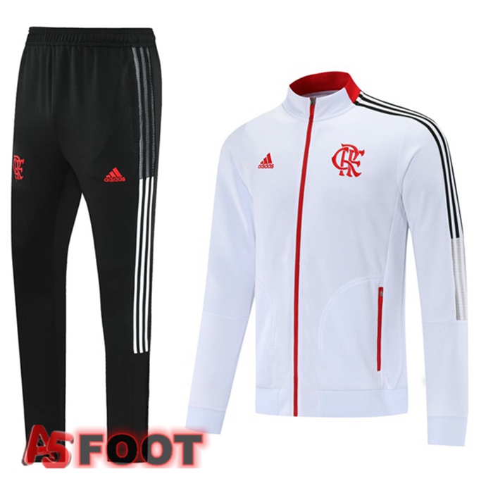 Veste Survetement de Foot Flamengo Blanc 2021/2022