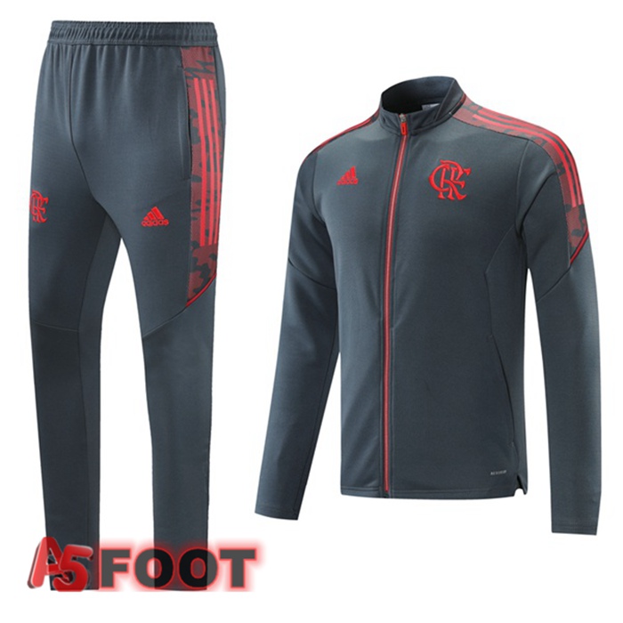 Veste Survetement de Foot Flamengo Gris 2021/2022