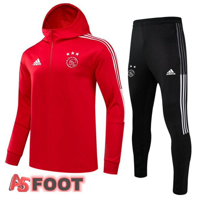Veste A Capuche Survetement de Foot AFC Ajax Rouge 2021/2022