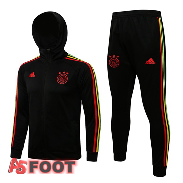 Veste A Capuche Survetement de Foot AFC Ajax Noir 2021/2022