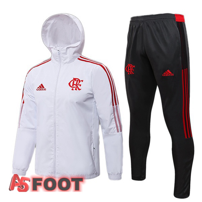 Veste A Capuche Survetement de Foot Flamengo Blanc 2021/2022