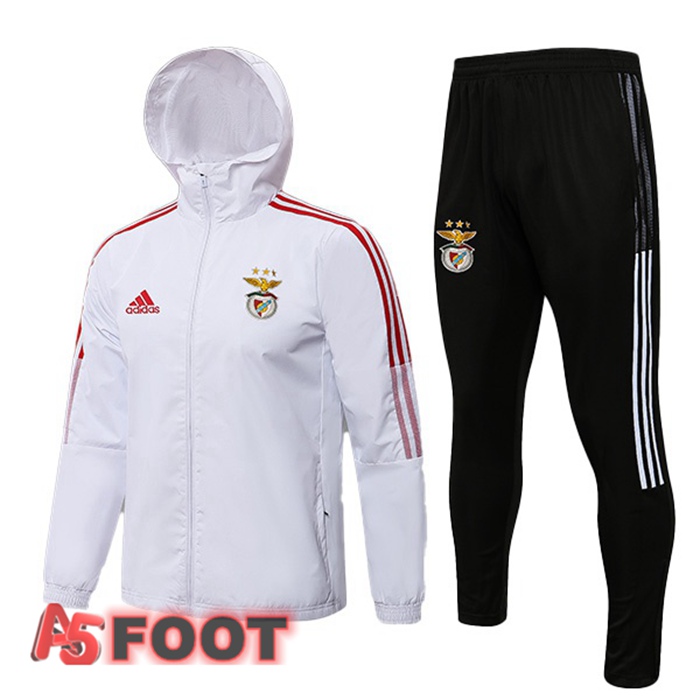 Veste A Capuche Survetement de Foot S.L Benfica Blanc 2021/2022