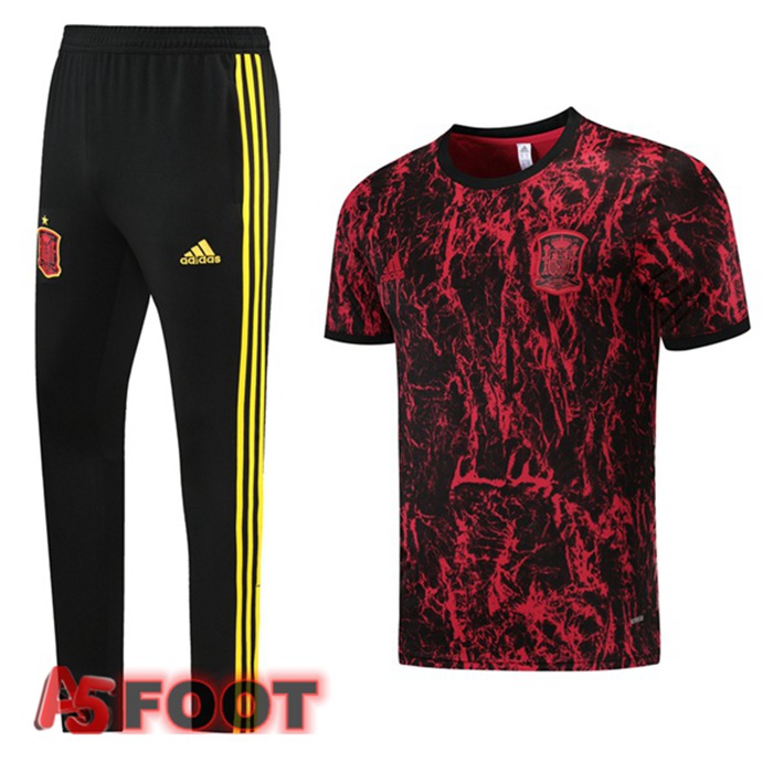 Training T-Shirts Espagne + Pantalon Rouge 2021/2022