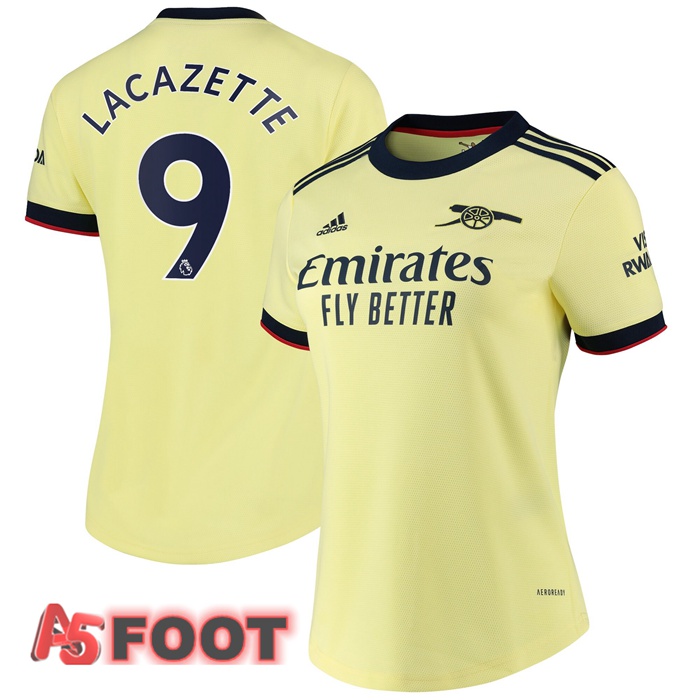 Maillot FC Arsenal (LACAZETTE 9) Femme Exterieur Jaune 2021/2022