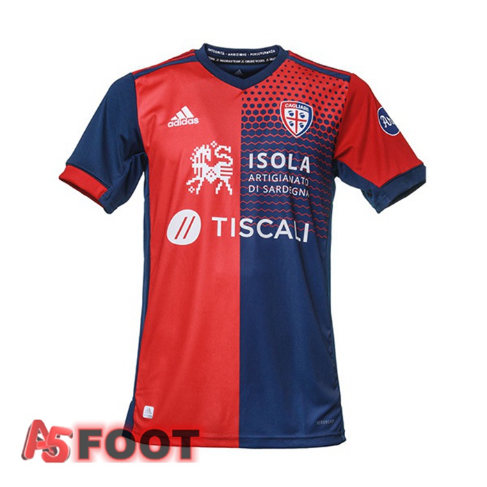 Maillot De Foot Cagliari Calcio Domicile Rouge Bleu 21/22