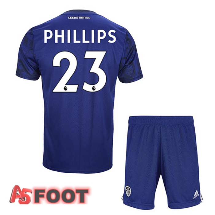 Maillot Leeds United (PHILLIPS 23) Enfant Exterieur Bleu 2021/22