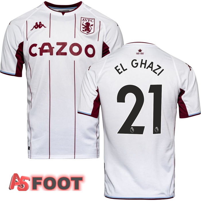 Maillot Aston Villa (EL GHAZI 21) Exterieur Blanc 2021/2022