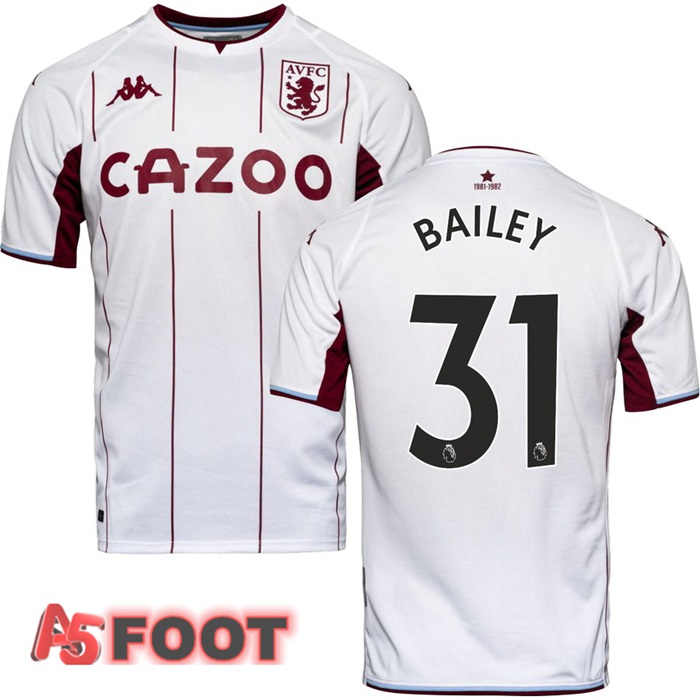 Maillot Aston Villa (BAILEY 31) Exterieur Blanc 2021/2022
