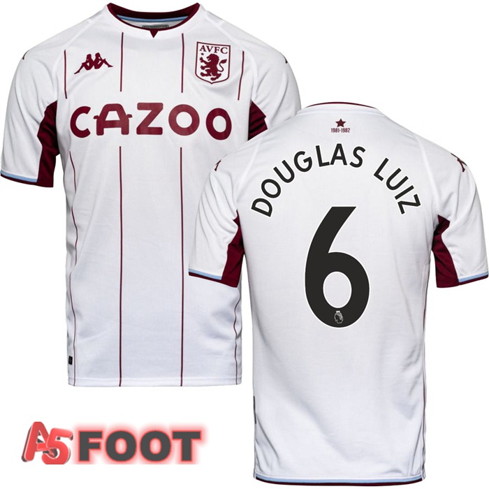 Maillot Aston Villa (DOUGLAS LUIZ 6) Exterieur Blanc 2021/2022
