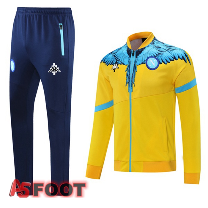 Veste Survetement de Foot SSC Naples Jaune Bleu 2021/2022