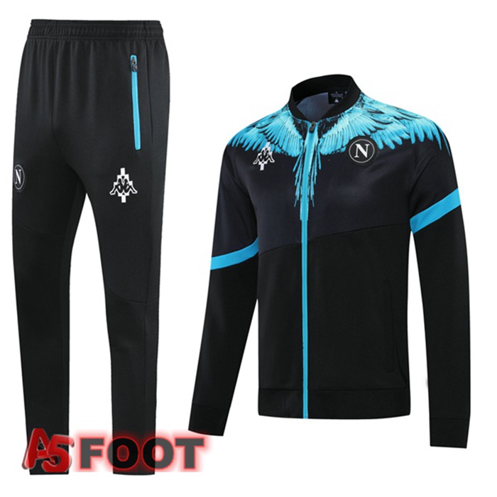 Veste Survetement de Foot SSC Naples Noir Bleu 2021/2022