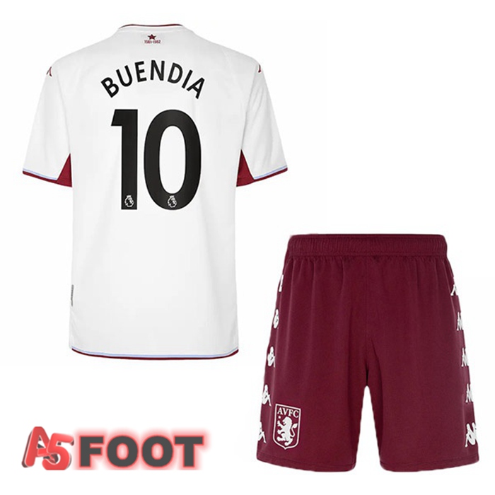 Maillot Aston Villa (Buendia 10) Enfant Exterieur Blanc 2021/22