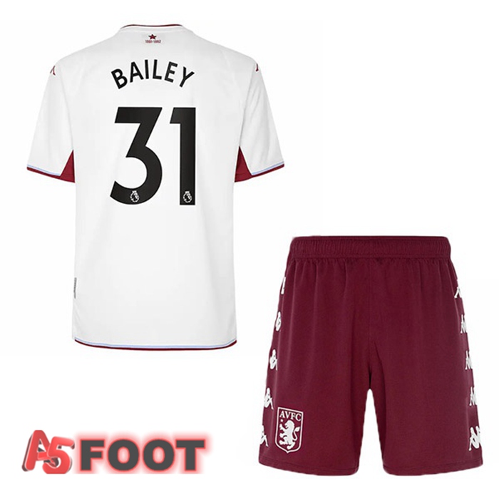 Maillot Aston Villa (Bailey 31) Enfant Exterieur Blanc 2021/22