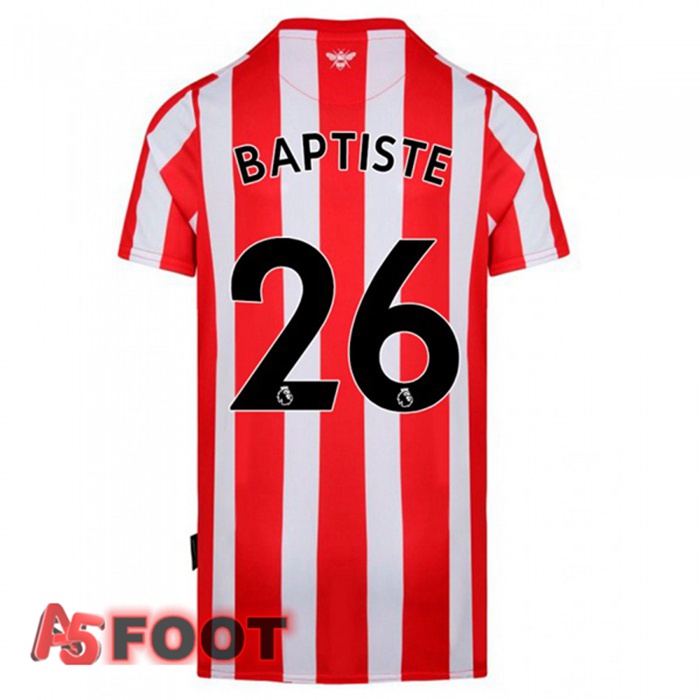 Maillot Brentford FC (BAPTISTE 26) Domicile Rouge/Blanc 2021/22