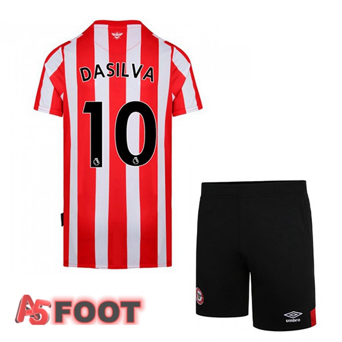 Maillot Brentford FC (DASILVA 10) Enfant Domicile Rouge/Blanc 2021/22