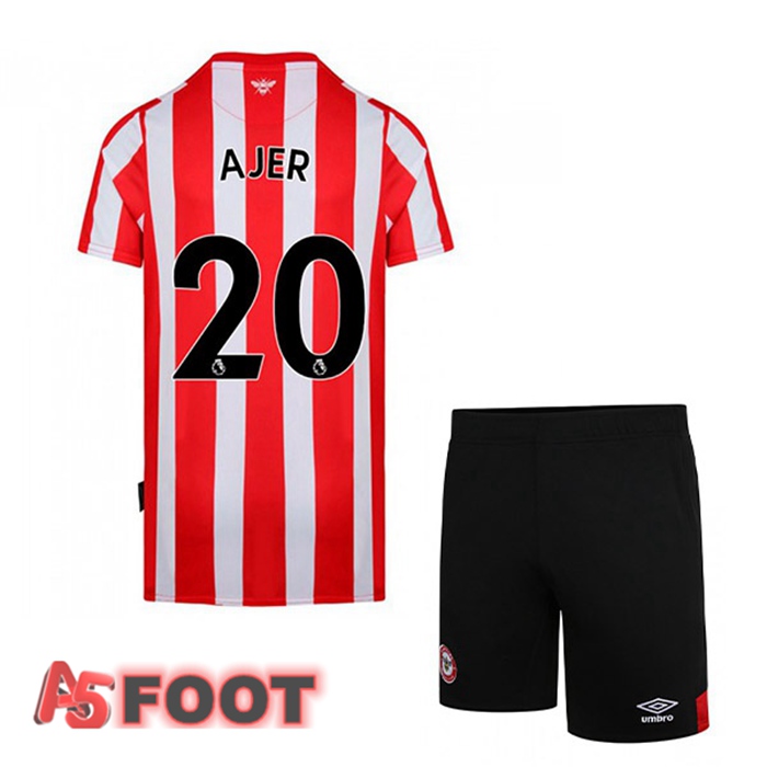 Maillot Brentford FC (AJER 20) Enfant Domicile Rouge/Blanc 2021/22
