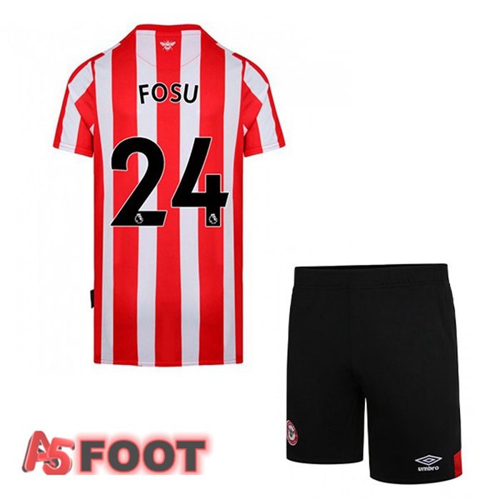 Maillot Brentford FC (FOSU 24) Enfant Domicile Rouge/Blanc 2021/22